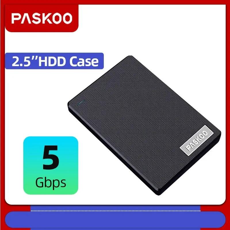 PASKOO  HDD ̽, ϵ ̺ Ŭ,  UASP, PC ƮϿ, USB3.0 SATA, 5Gbps HDD SSD, 2.5 ġ